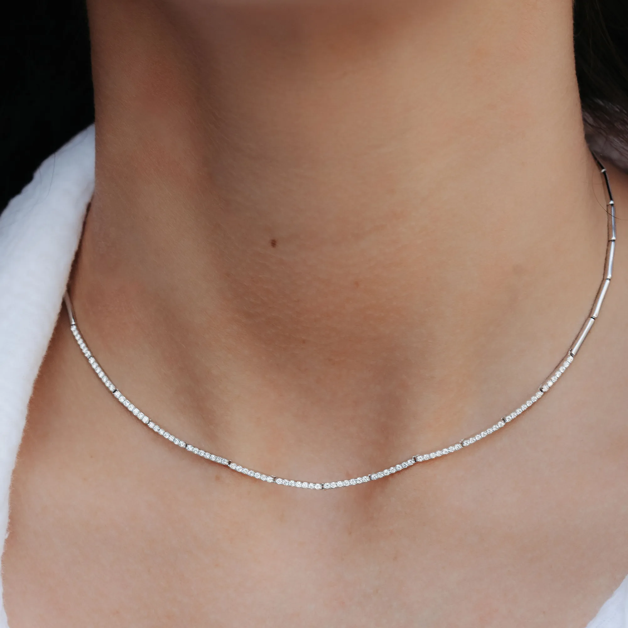 0.75CT Flex-Bar Diamond Tennis Necklace