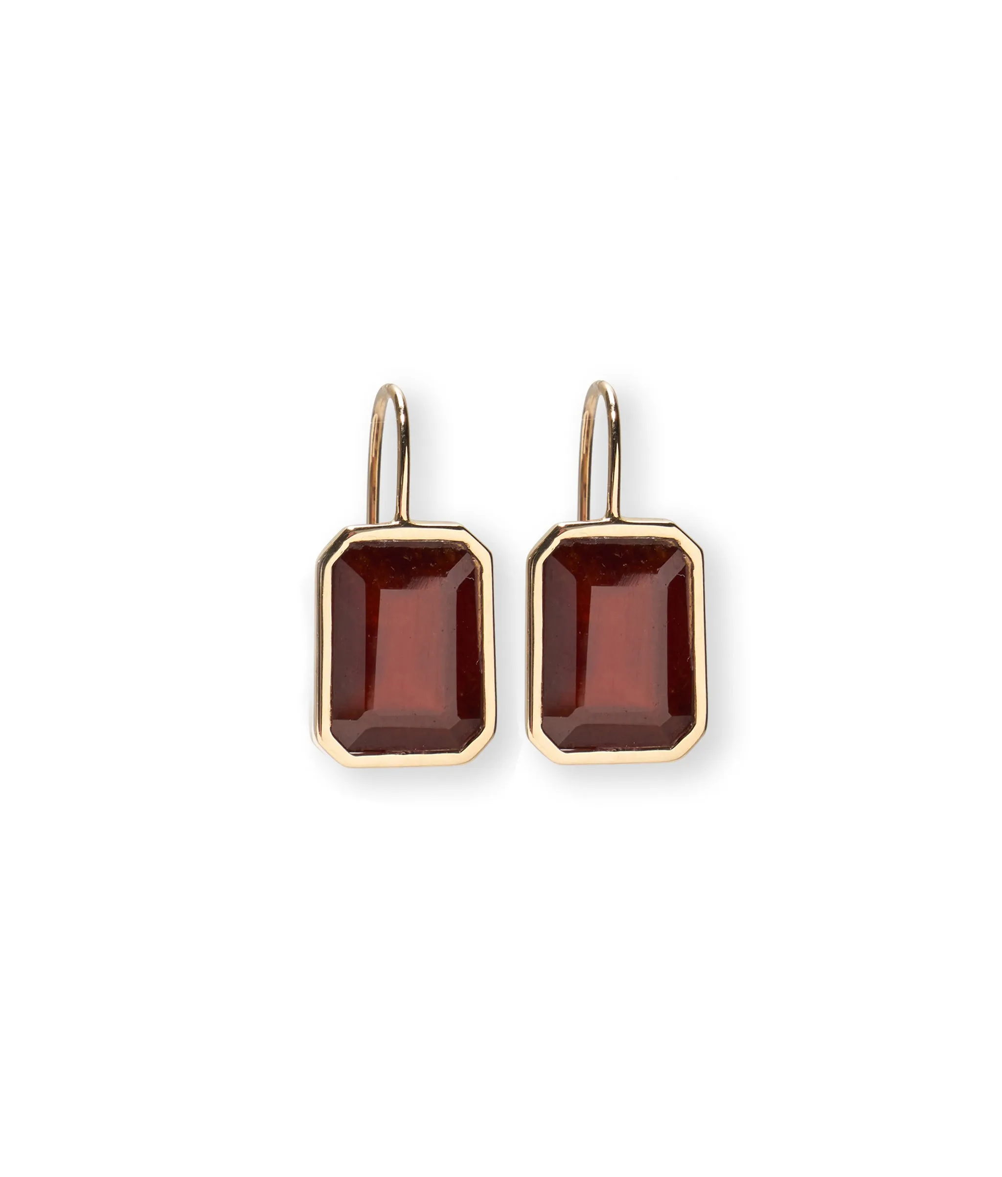 14k Gold Aria Earrings in Hessonite Garnet