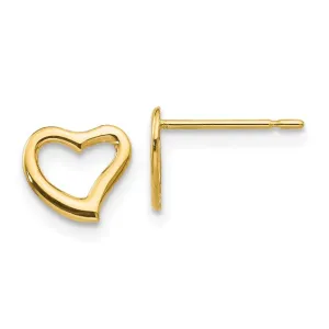 14k Gold Open Heart Post Earrings