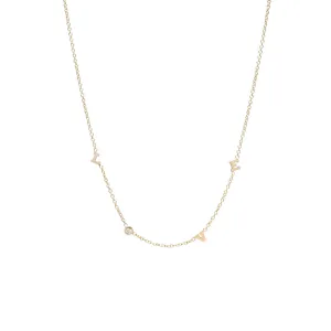 14k Itty Bitty Scattered LOVE with Diamond Necklace