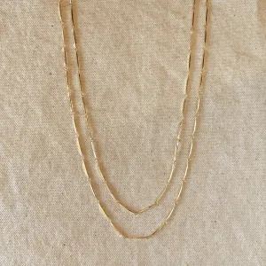 18k Gold Filled 1mm Diamond Cut Straw Chain