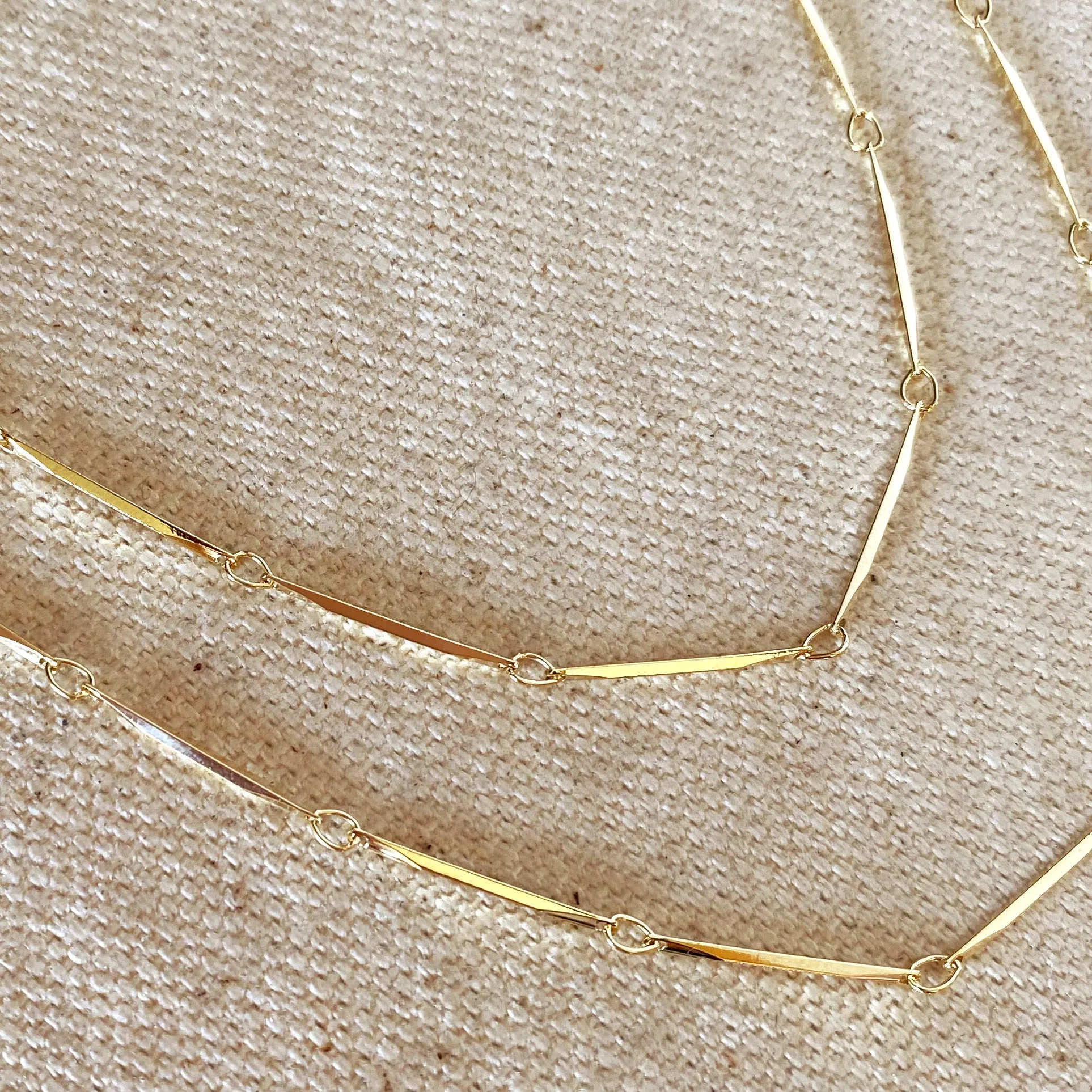 18k Gold Filled 1mm Diamond Cut Straw Chain