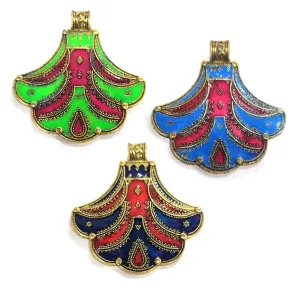 3 Pcs Combo Set Enamelled Ethnic German Silver Larger Size