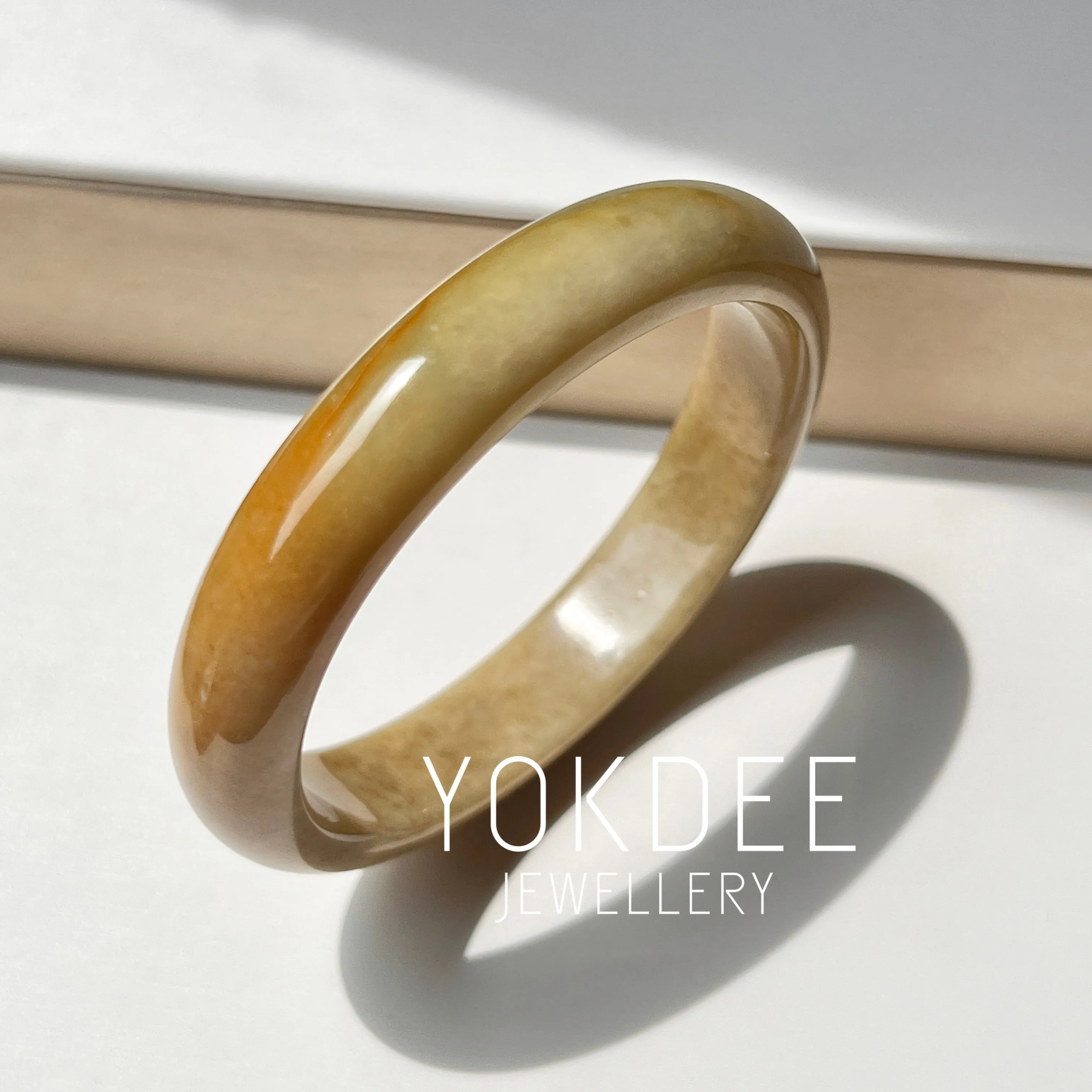 54.3mm A-Grade Natural Russet Jadeite Modern Oval Bangle No. 152010