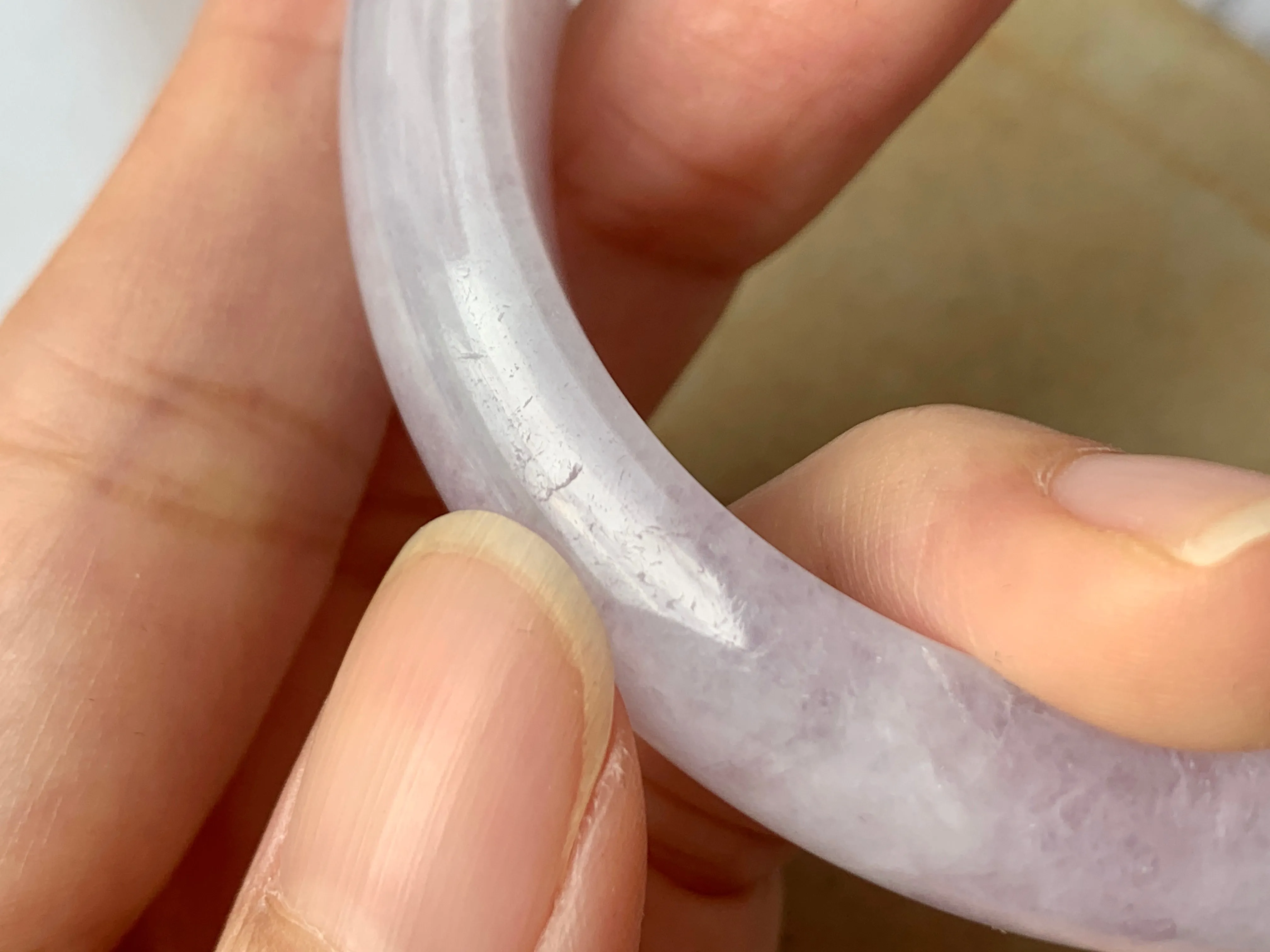 57mm A-Grade Natural Lavender Jadeite Modern Round Bangle No.151892