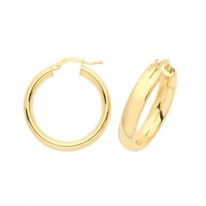 9ct Yellow Gold 20mm Hoop Earrings ER891