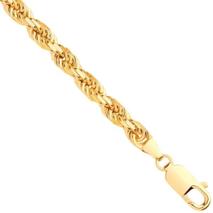 9ct Yellow Gold Solid 5.2mm 34 Inch Rope Necklace 85.0g