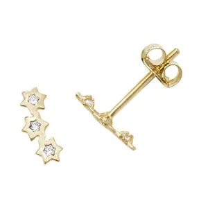 9ct Yellow Gold Zirconia Constellation Stud Earrings ES608