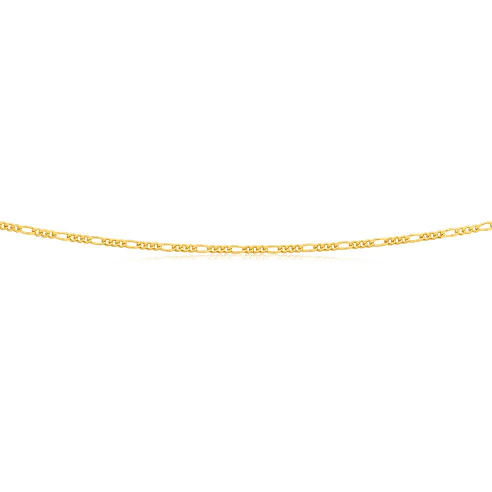 9ct Yellow Solid Gold Opulent Figaro Chain