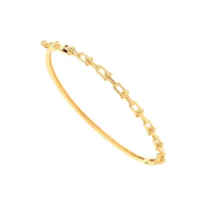 9K Yellow Gold Bike Lock Link Bangle