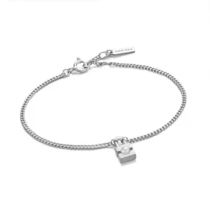 Ania Haie Silver Pearl Padlock Bracelet B054-01H