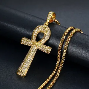 Ankh Cross Iced Out Bling