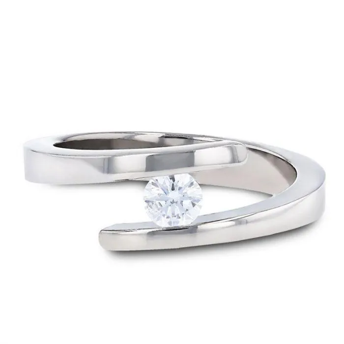 ANNA Tension Set Titanium Diamond Ring