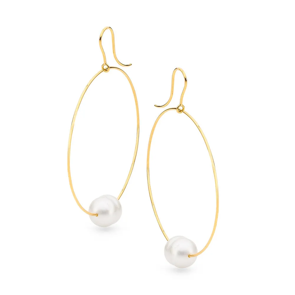 Australian South Sea Pearl Hoop Earrings