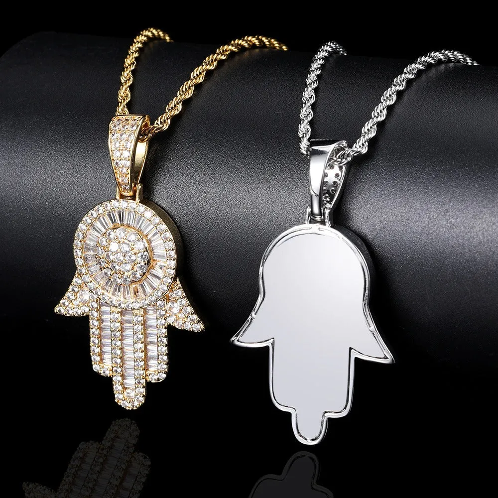 Baguette Hamsa Pendant