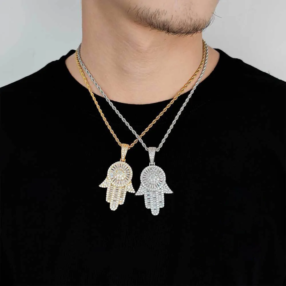 Baguette Hamsa Pendant