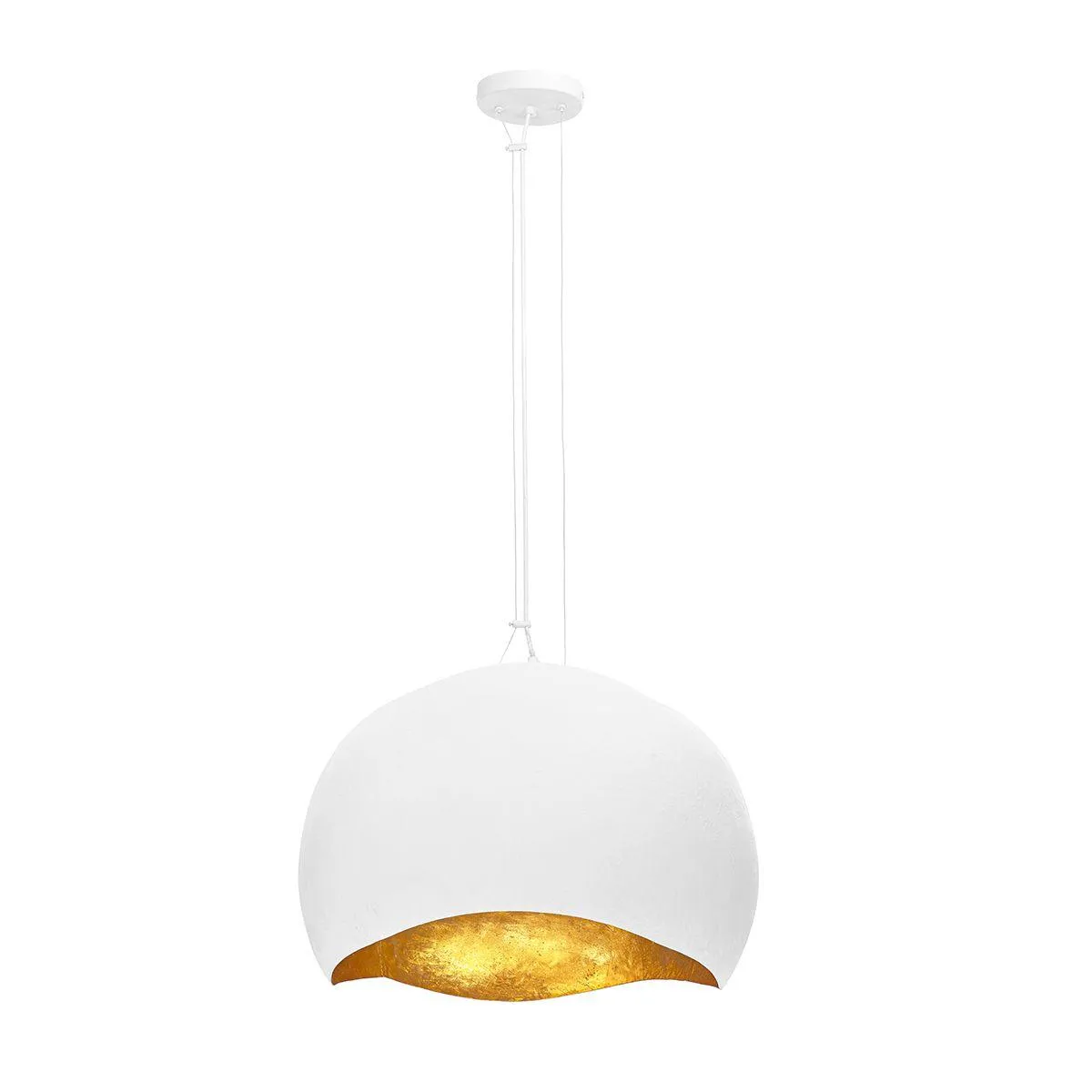 Baleia 3 Lights 24 in. Pendant Light White & Gold Finish