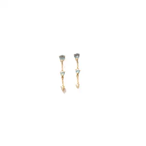 Blue Topaz Tri Tone Earrings