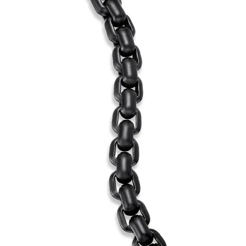 Box Chain Bracelet with Stainless Steel and Sterling Silver, 7.3mm, Size Medium