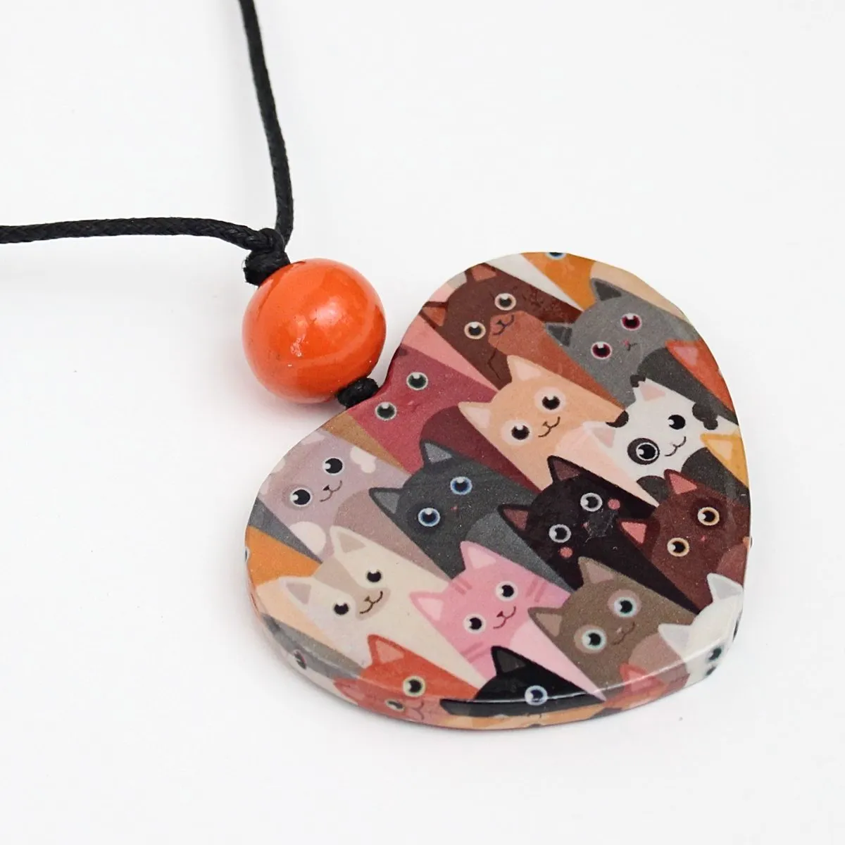 Cats Heart Pendant Necklace