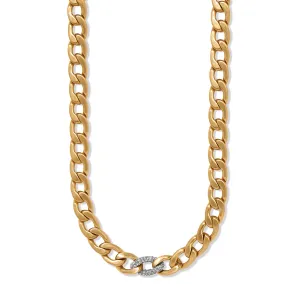 Cleo Pave Link Necklace Gold