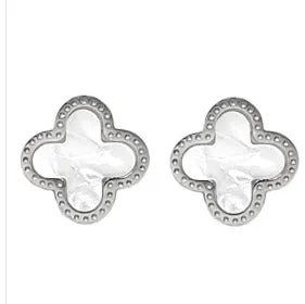 Clover Silver Post Earrings