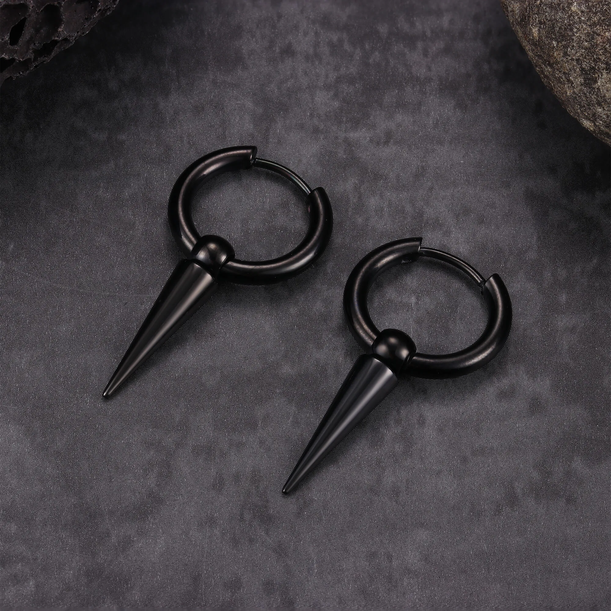 Conical Drop Stainless Steel Hoop Earrings