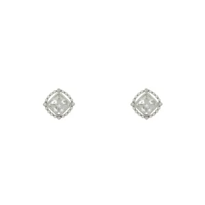 Crystal Square and Pearl Studs