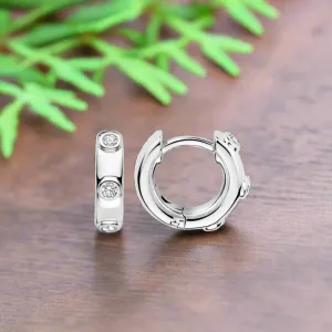 Cubic Zirconia Huggie Hoop