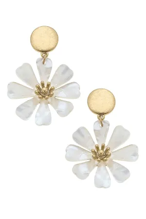 Daisy Pearl Drop Earring