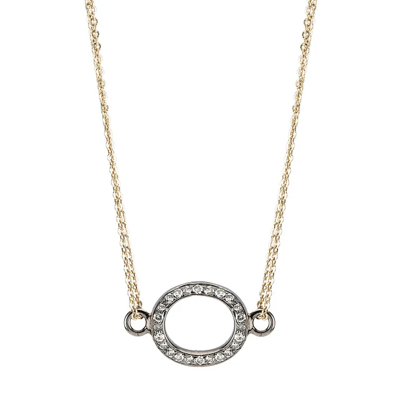 Diamond Open Oval Necklace