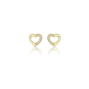 Diamonds by Georgini - Fourteen Natural Diamond Heart Earrings Gold Plate