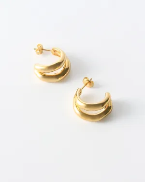 Double Hoops Gold Plated