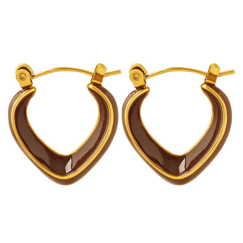 Elegant V-Shaped Gold-Plated Earrings for a Stylish Look