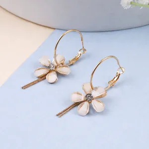 Gold plated Flower Hoop Earrings