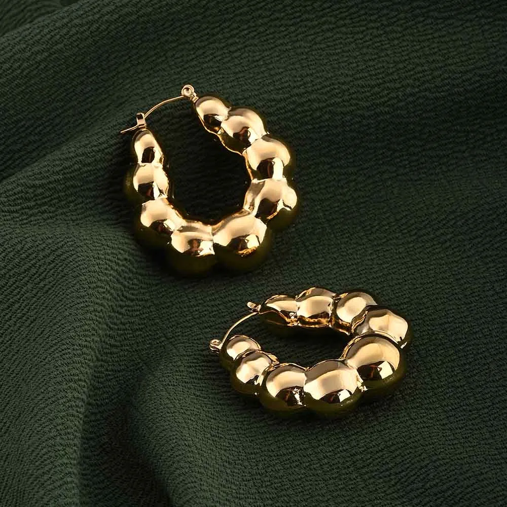 Golden Bubble Hoop Earrings