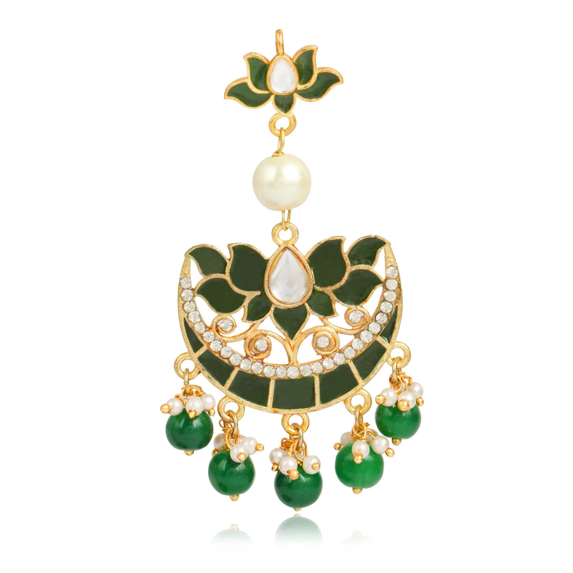 GoldPlated Fashion German Chandbali Hook Dangler Stylish Fancy Party Wear Earrings For Women