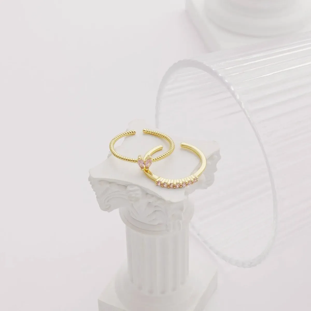 Kyerlyn Gold CZ Stacking Rings