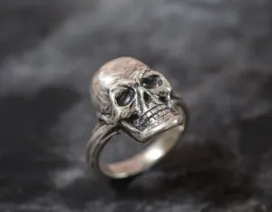 Large Skull Ring - Goth Silver Ring - Silver Skull Ring