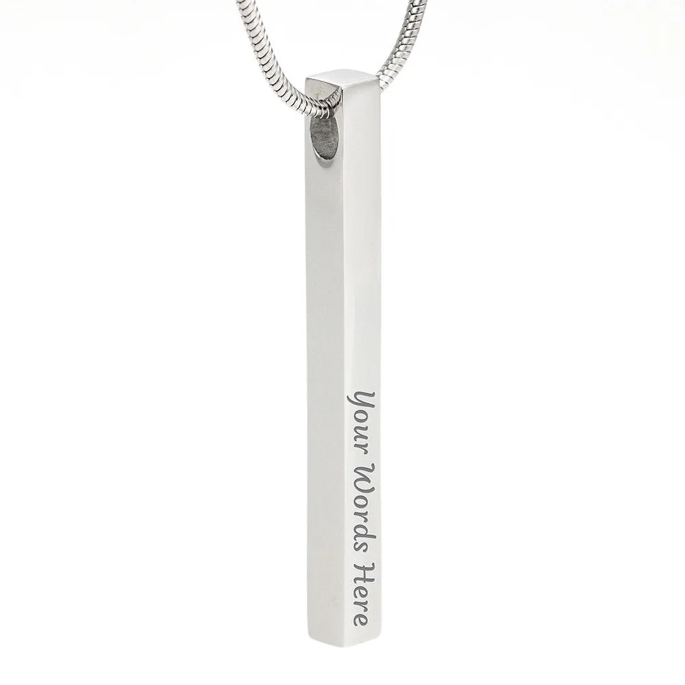 Long Distance Relationship Gift for Him | Vertical Bar / Stick Necklace for LDR Love - Missing you