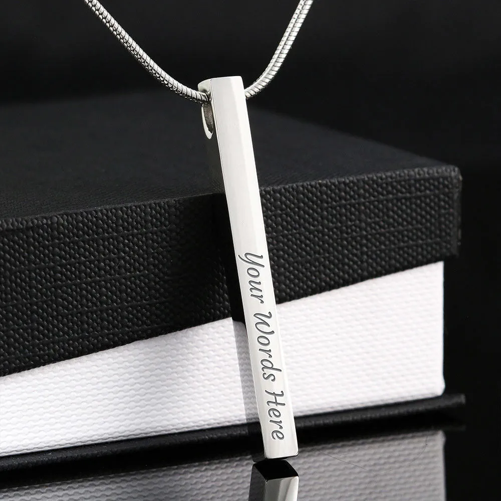 Long Distance Relationship Gift for Him | Vertical Bar / Stick Necklace for LDR Love - Missing you