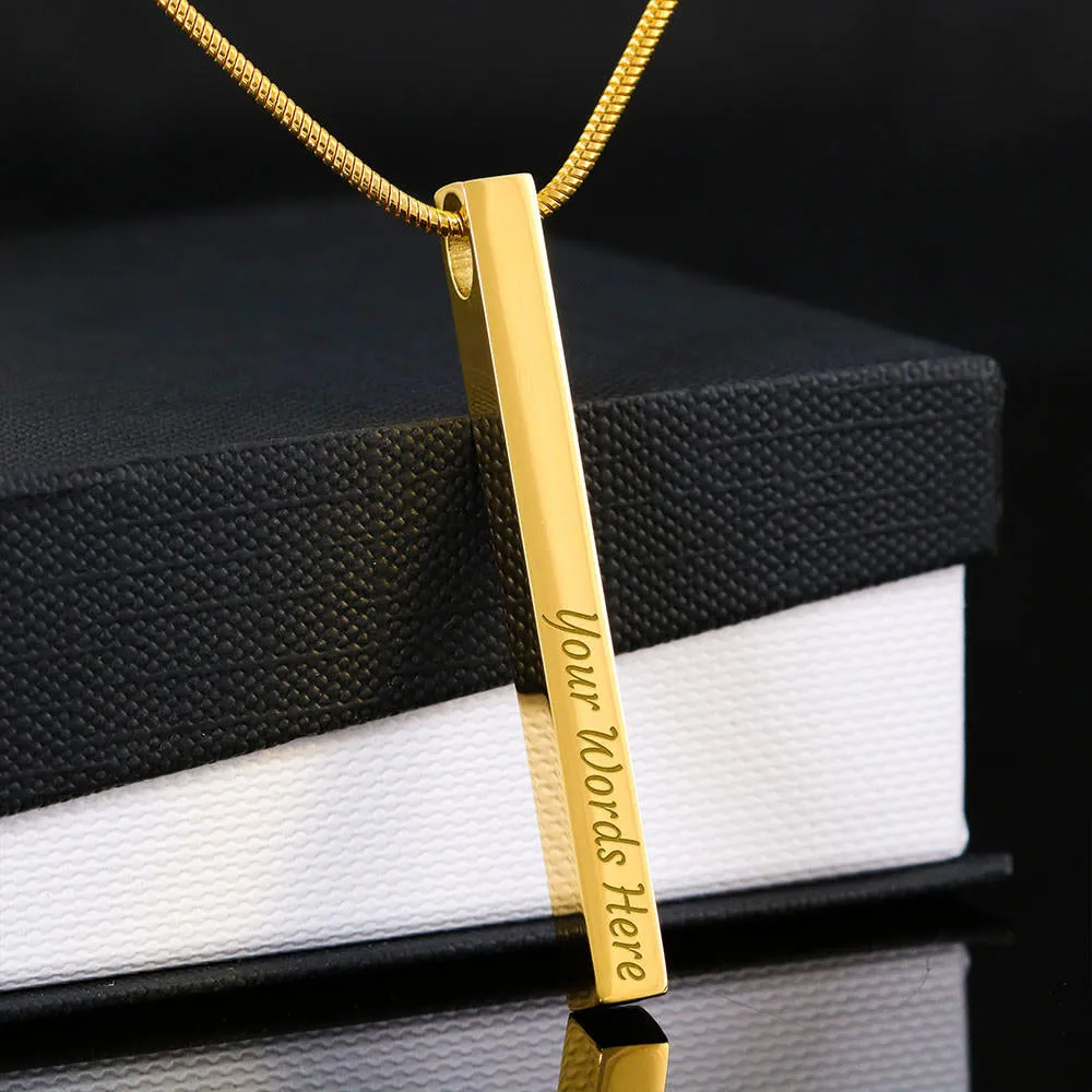 Long Distance Relationship Gift for Him | Vertical Bar / Stick Necklace for LDR Love - Missing you