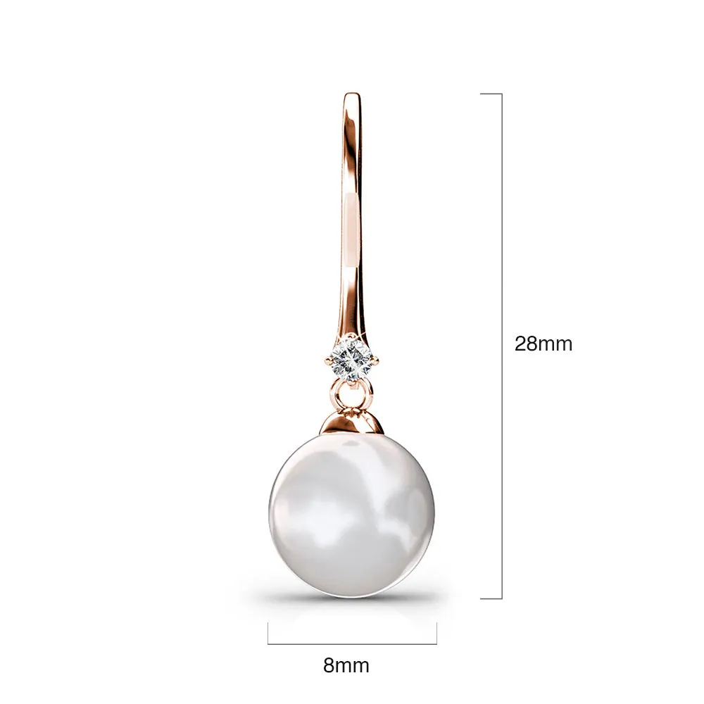 Magnificent Pearl Hook Earrings Embellished With SWAROVSKI Crystals