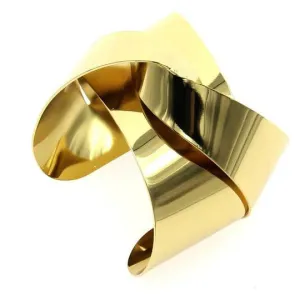 Make A Statement with this Unique Sophisticated Modern Sculptural Art Design Cuff Bracelets For Women Fashion in Gold or Silver Jewelry