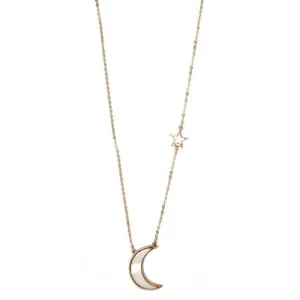 Mother of pearl Moon and Star necklace