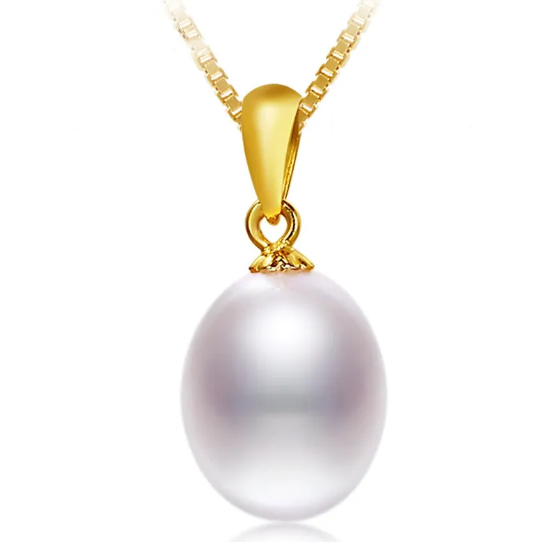 New Genuine Pearl Necklace Vintage Silver Pendant White Freshwater Pearl Wedding Necklace