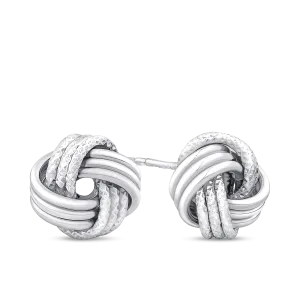 Open Knot Stud Earrings in Sterling Silver