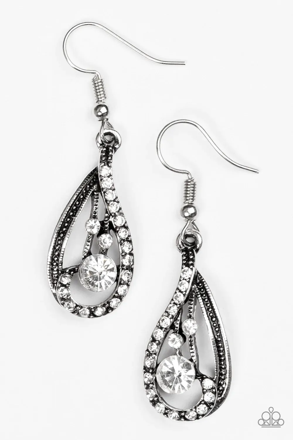 Paparazzi Earring ~ All For Show - White