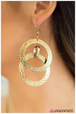 Paparazzi Earring ~ Incognito - Brass