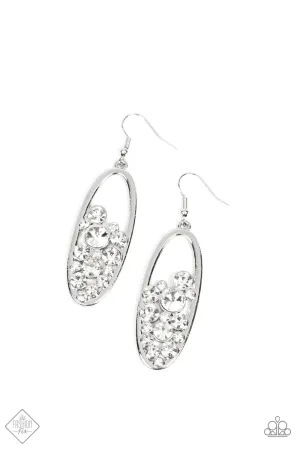 Paparazzi Earring ~ Prismatic Poker Face - White